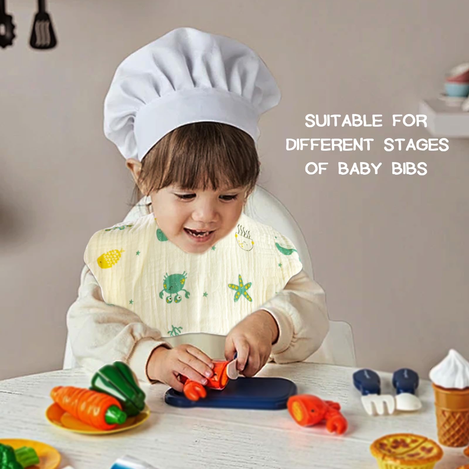 DOSMINE soft breathable muslin keeps baby comfortable during teething and feeding