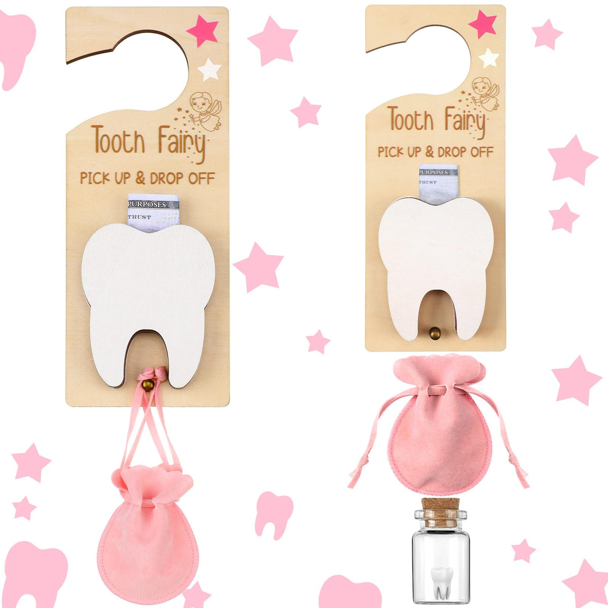DoubleFill Tooth Fairy door hanger for sturdy nightly tooth rituals