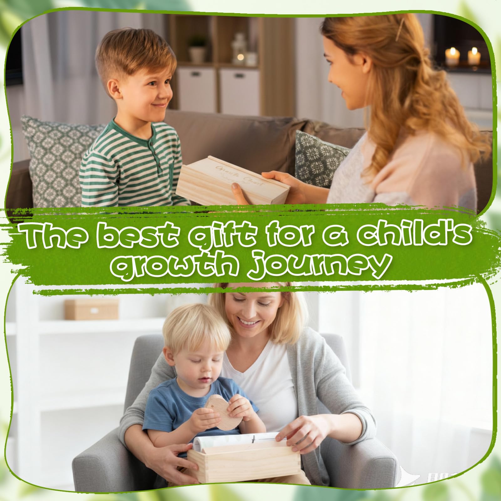 DoubleFill wooden keepsake box preserves childhood memories as you grow.