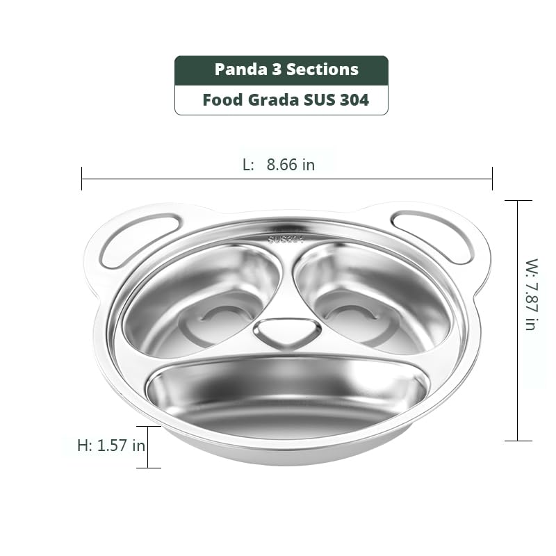 Doueat kids plate with divided sections Panda keeps meals organized for kids.