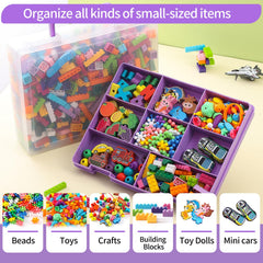 Side carry handle for portable organization on the go.