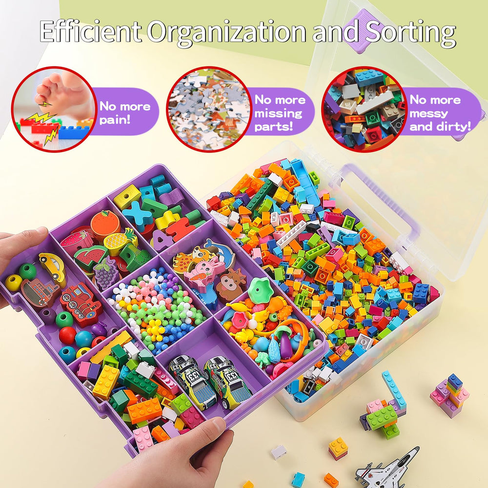 Stackable design with top-access lid and snap closure.