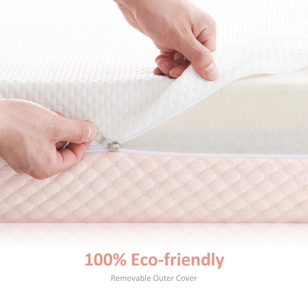 Dourxi Crib Mattress CertiPUR-US foam ensures non-toxic materials.