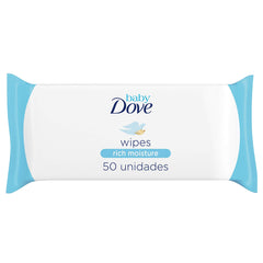 Dove Baby Wipes Rich Moisture front view showing a resealable pack for easy on-the-go skincare