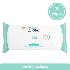 Close-up of Dove Baby Wipes Sensitive Moisture texture for gentle cleansing.