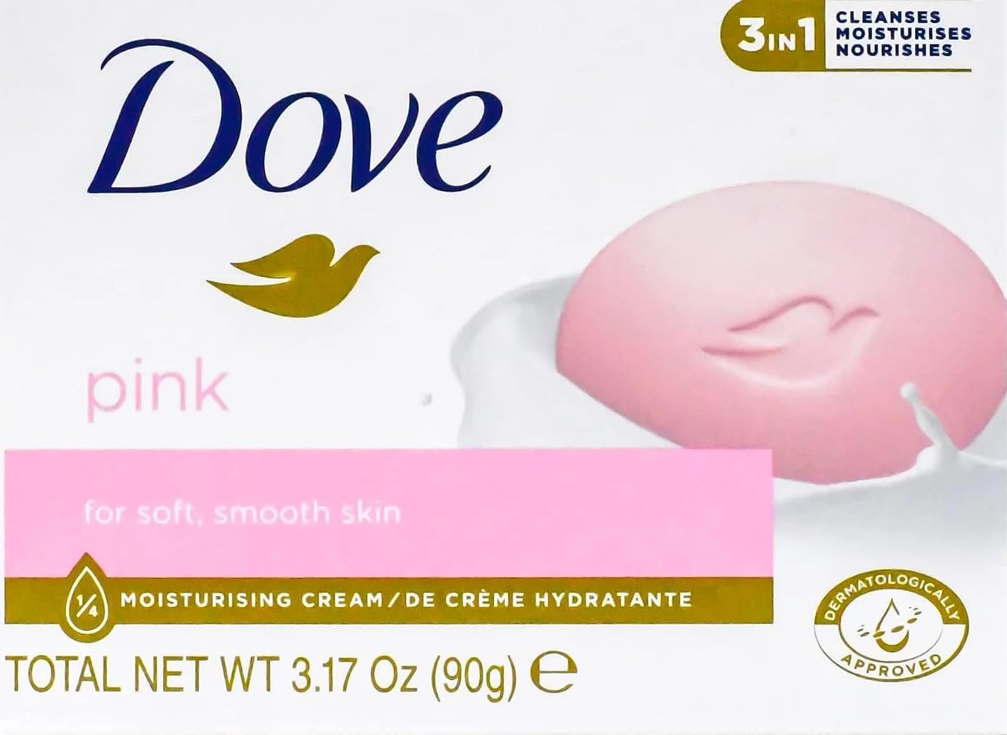 Dove Beauty Bar Pink lather close-up demonstrates creamy moisture for daily use.