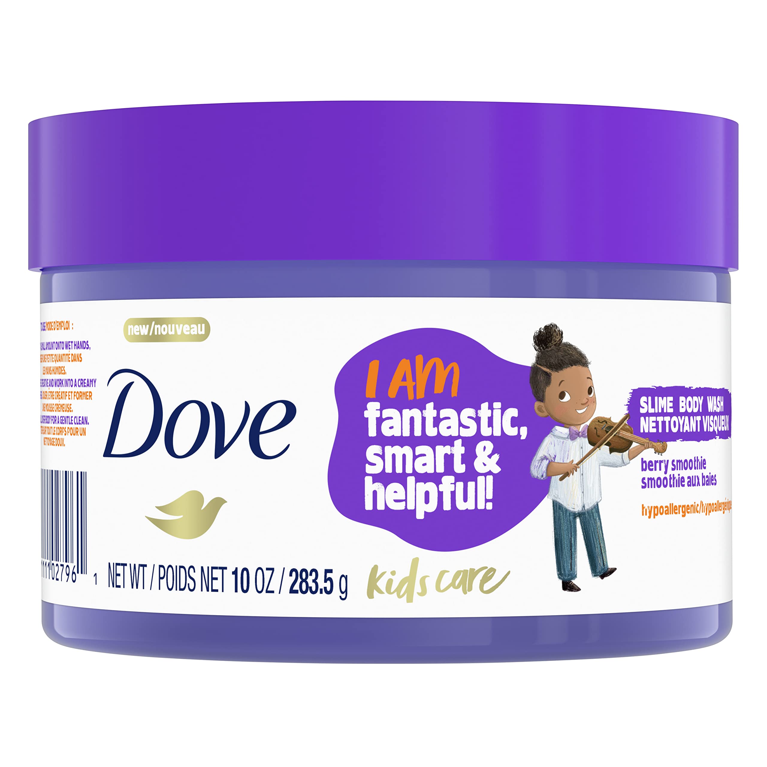Dove Kids Care Slime Body Wash Berry Smoothie bottle for playful cleansing and gentle care.