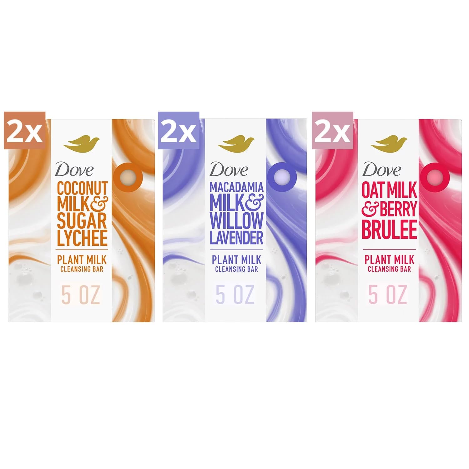 Dove Plant Milk Bar Variety Pack shows all three bars for a versatile cleanse.