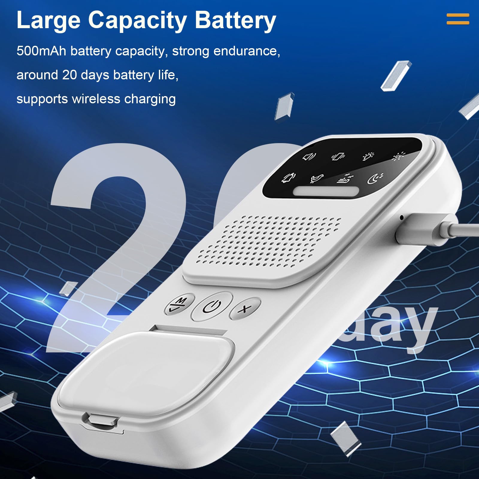 DOVERC alarm offers sound and vibration options for alerts