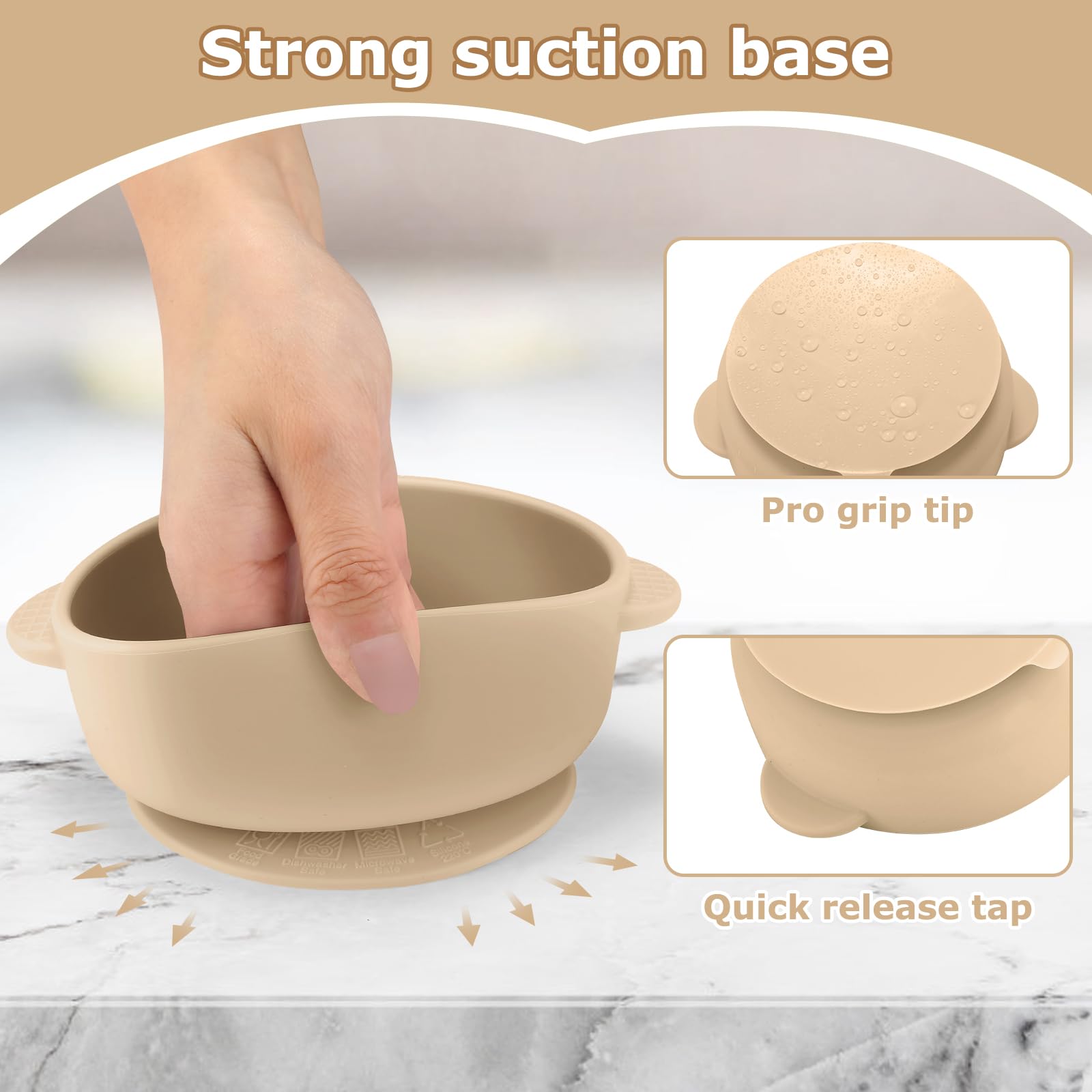 Dovesail 2-pack gray cream bowls with lids for portion control and freshness