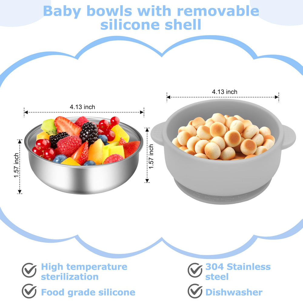 Dovesail dual-handles designed for easy grip by toddlers during meals.
