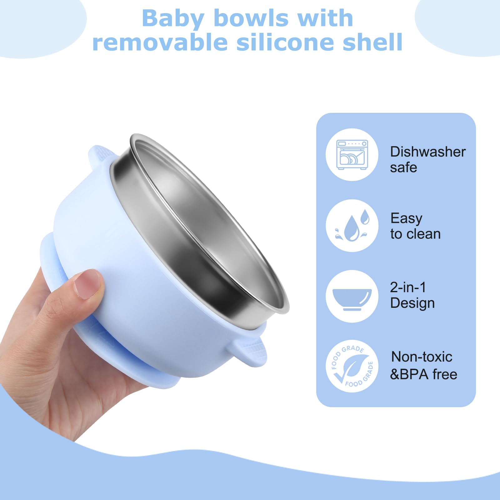 Dovesail silicone portion is microwave-safe for reheating portions.