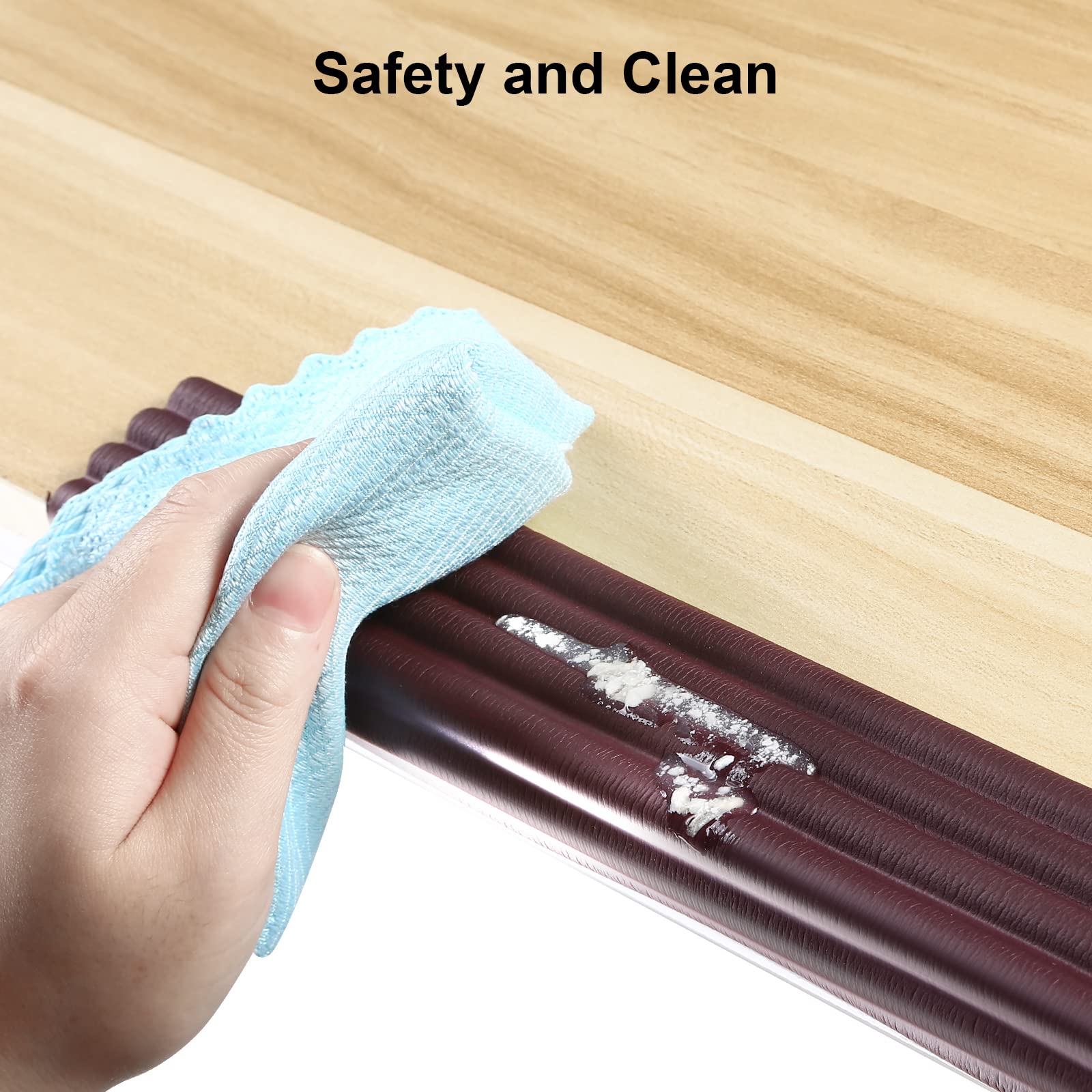 Dovesail extra-wide edge padding brown covers large edge areas securely.