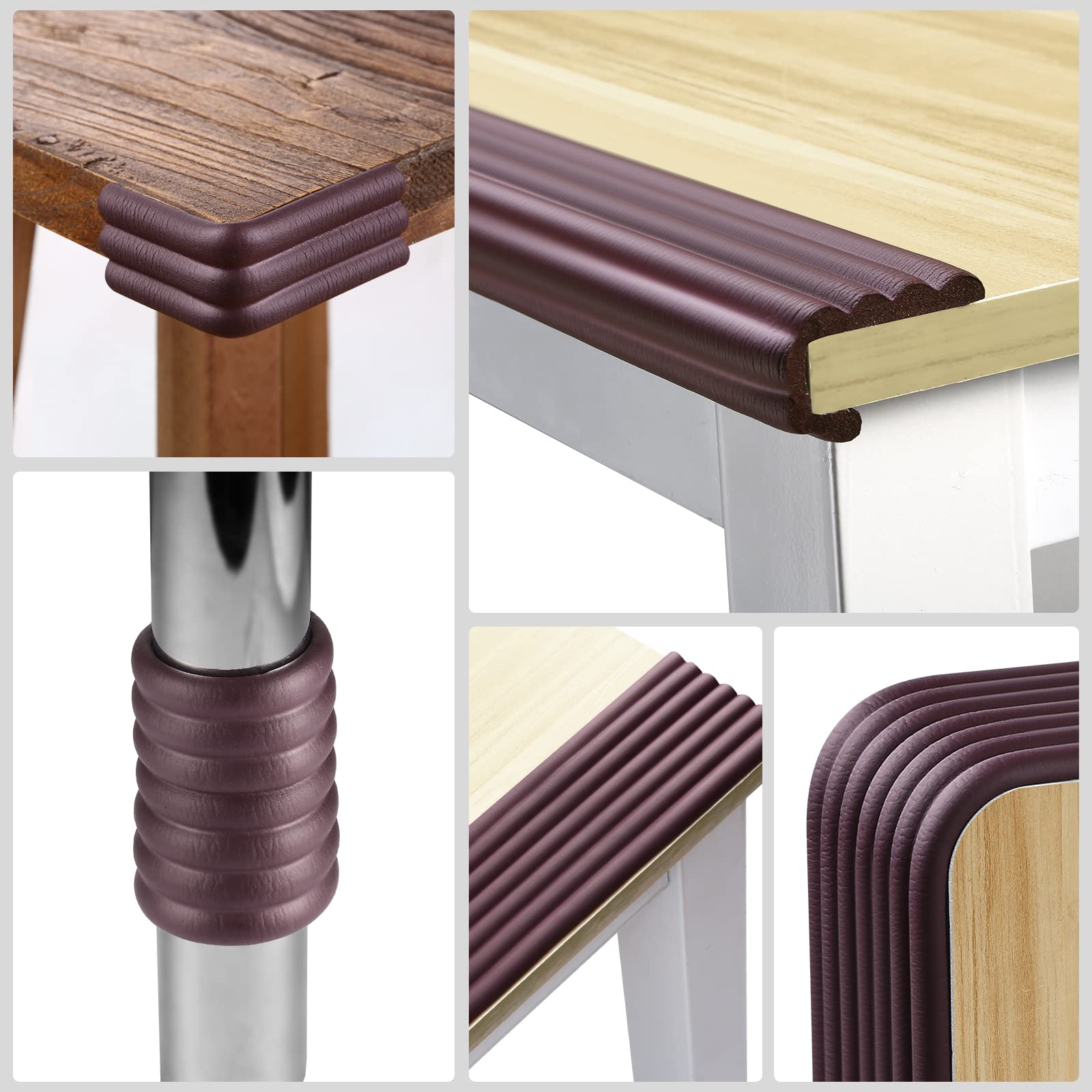 Dovesail soft foam padding brown provides gentle cushion for sharp edges.