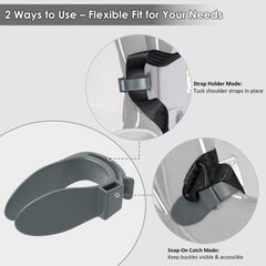 Doytn car-seat strap organizer clip grey universal-fit shows easy installation.