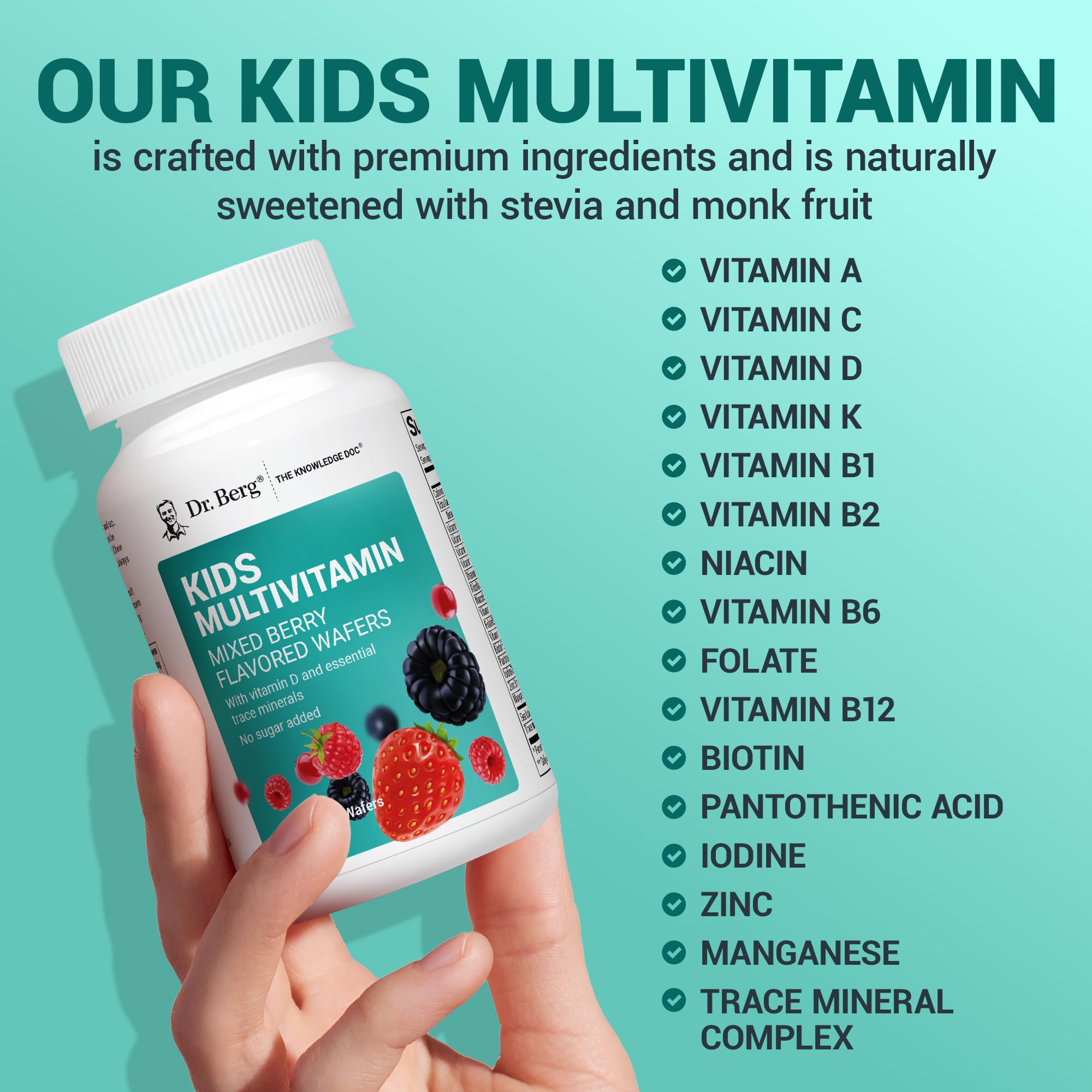 GMP-certified manufacturing in the USA for Dr. Berg Kids Chewables.