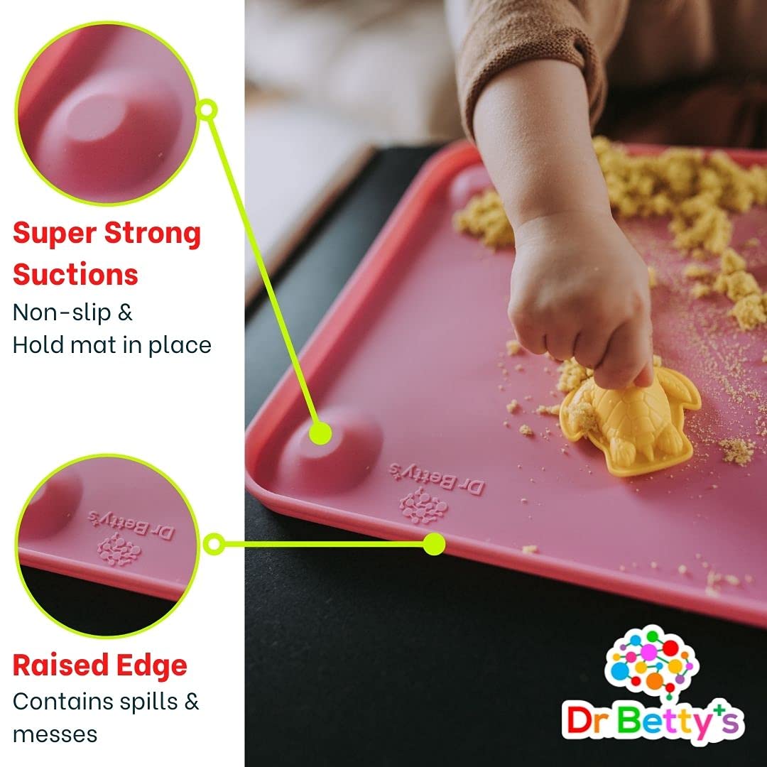 Dr. Betty’s placemat non-slip back prevents sliding during use.
