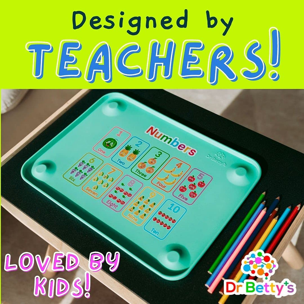 Dr. Betty’s placemat teaching graphics spark learning during meals.