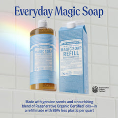 Close-up of rich lather from Dr. Bronner's soap