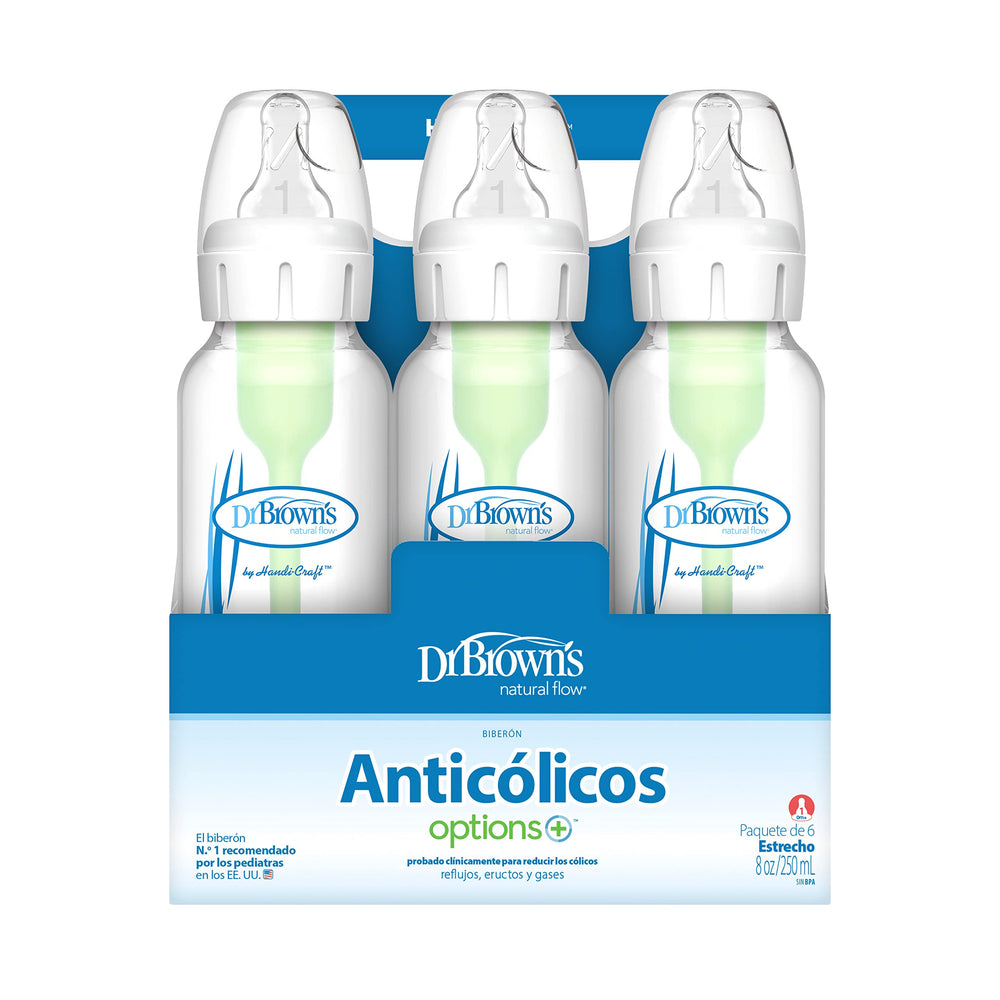 8 oz Natural Flow bottle shown in everyday feeding setup