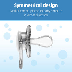Dr Brown's Advantage pacifier with open shield for breathable comfort.