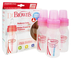 Dr. Brown's 4oz pink bottle back view showing venting
