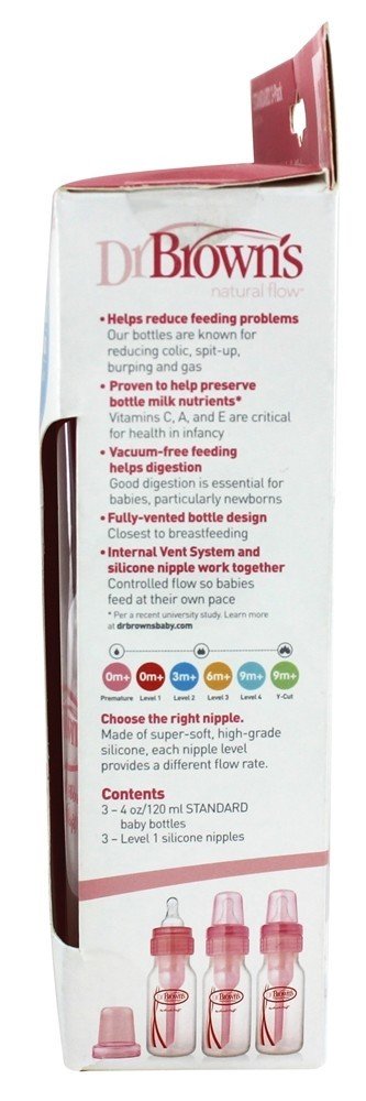 Dr. Brown's 4oz pink bottle cap-on for on-the-go feeding
