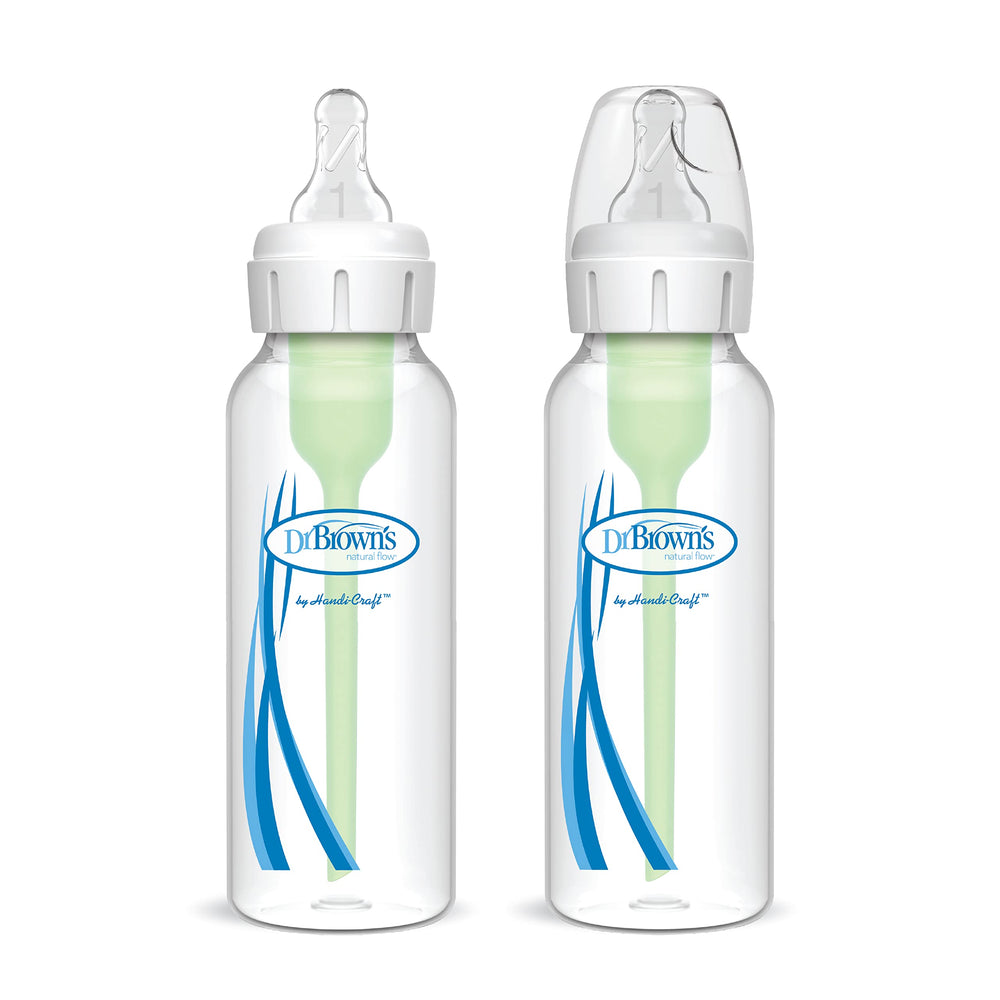 Dr. Brown's bottle brush cleans nipple to base surfaces effectively