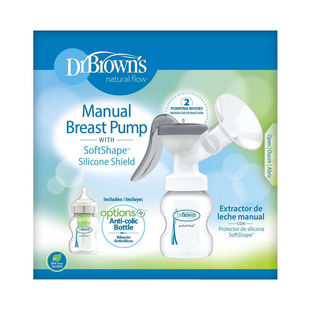 Dr. Brown's curved handle design makes one-handed pumping comfortable.