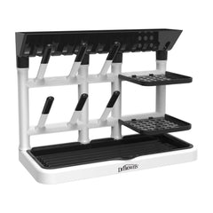 Dr. Brown's Drying Tower pegs hold bottles and parts for quick air drying.