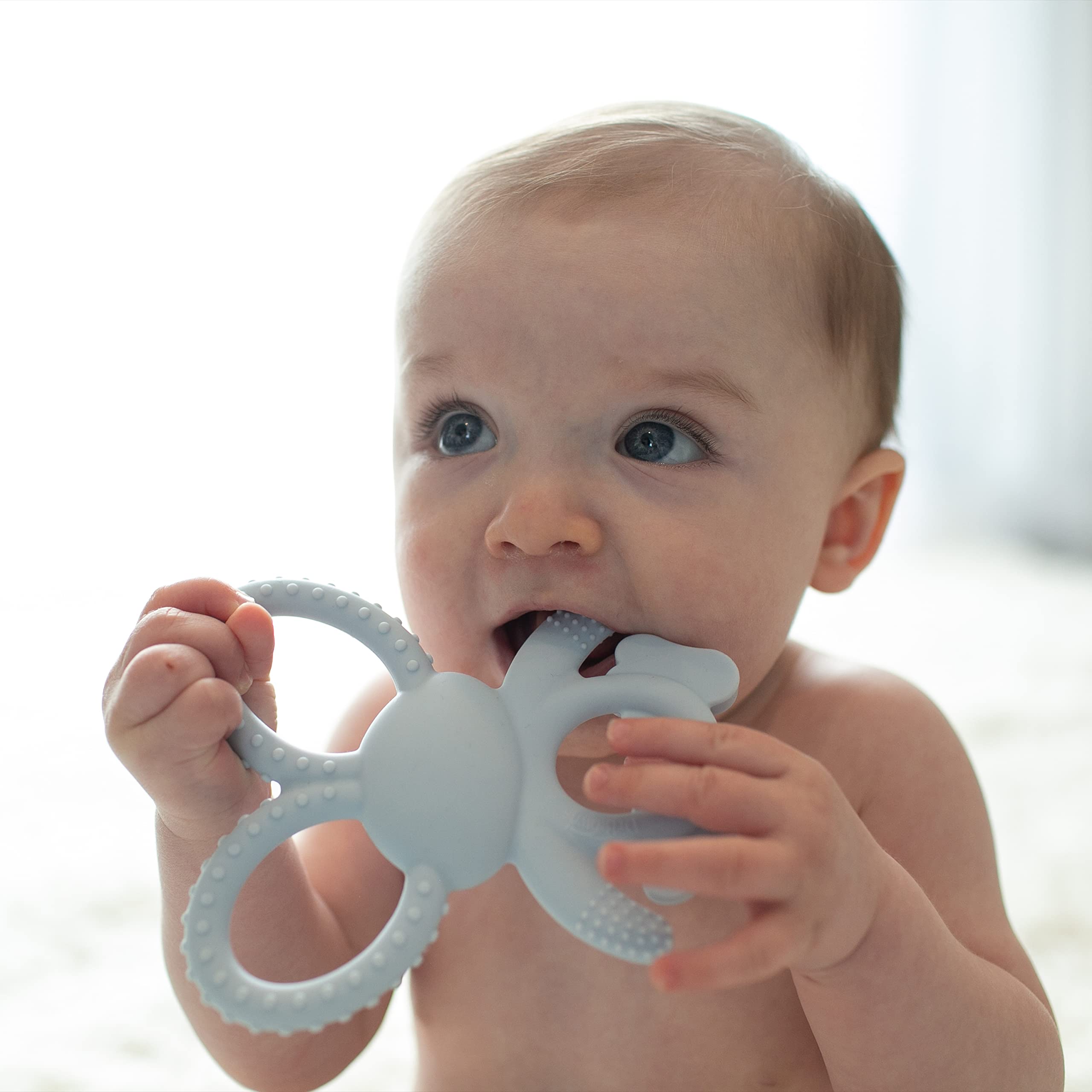 Cool relief option: place in fridge for extra soothing during teething days.
