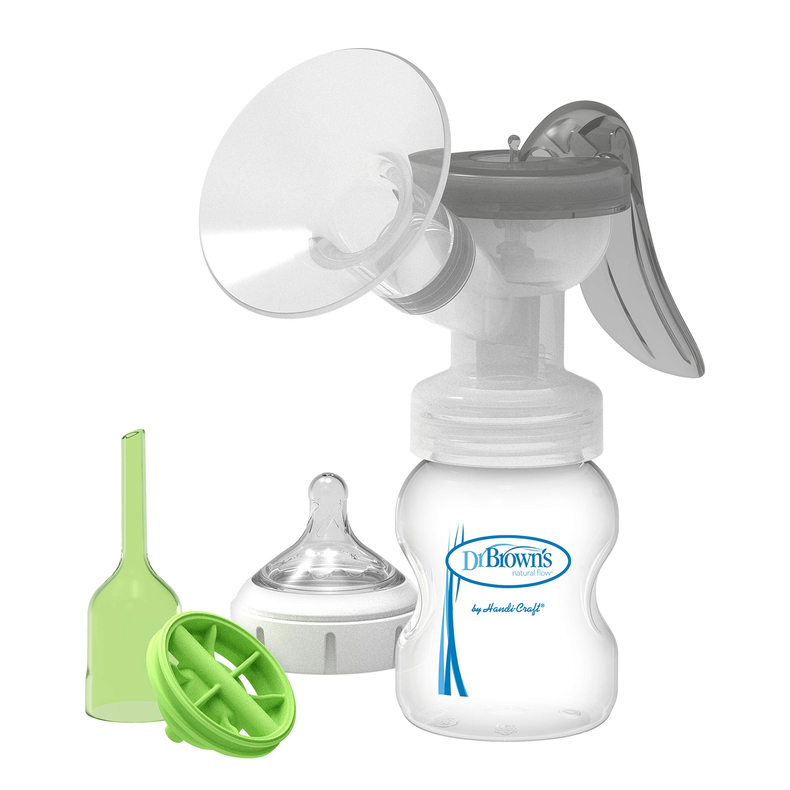 Dr. Brown's manual pump with SoftShape Shield provides gentle, comfortable sealing for efficient expressing.