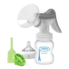 Dr. Brown's manual pump with SoftShape Shield provides gentle, comfortable sealing for efficient expressing.