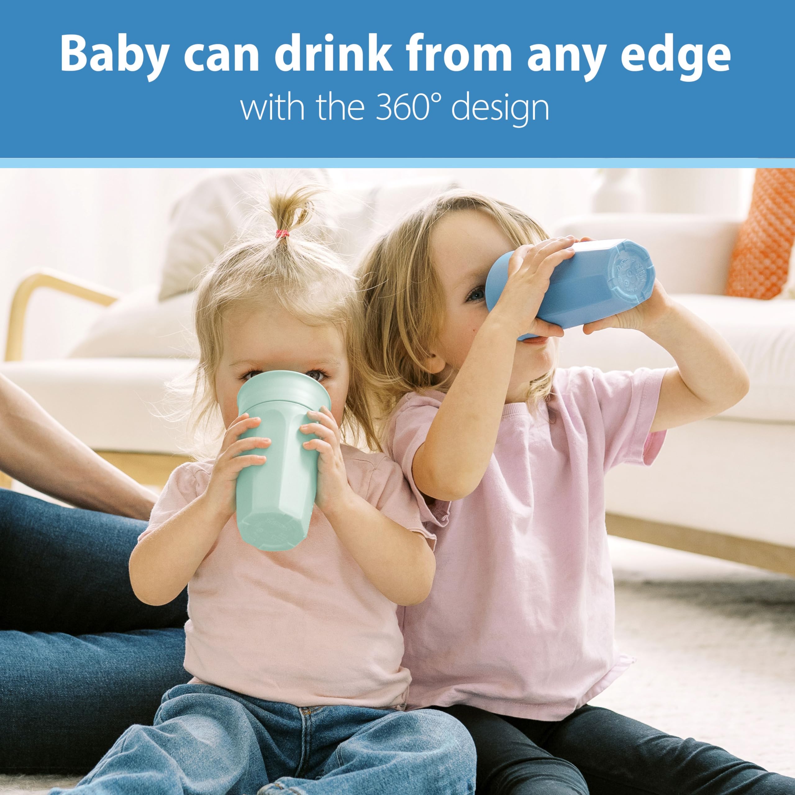 Dr. Brown's Milestones Cheers 360 spoutless design reduces spills.