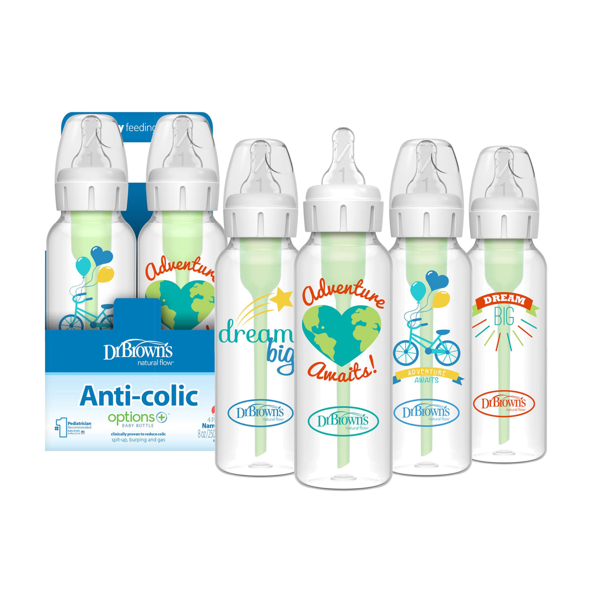 Dr. Brown's natural flow anti-colic bottle with vent system for calmer feeding