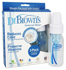 Dr. Brown's Natural Flow bottle showing 4 oz capacity for comfortable feeds.
