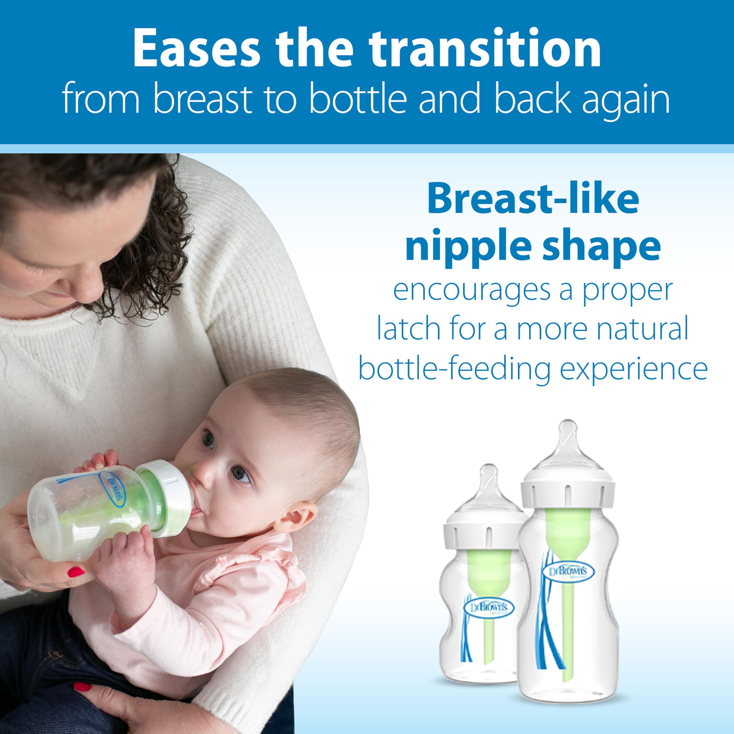 Medium-flow nipple ensures steady feeding pace for babies.