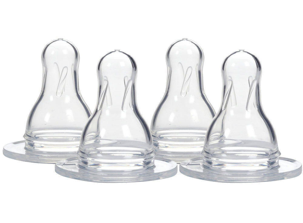 Dr. Browns Natural Flow Preemie nipple pack closeup highlighting soft silicone nipples for early feeding.