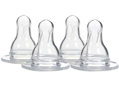 Dr. Browns Natural Flow Preemie nipple pack closeup highlighting soft silicone nipples for early feeding.