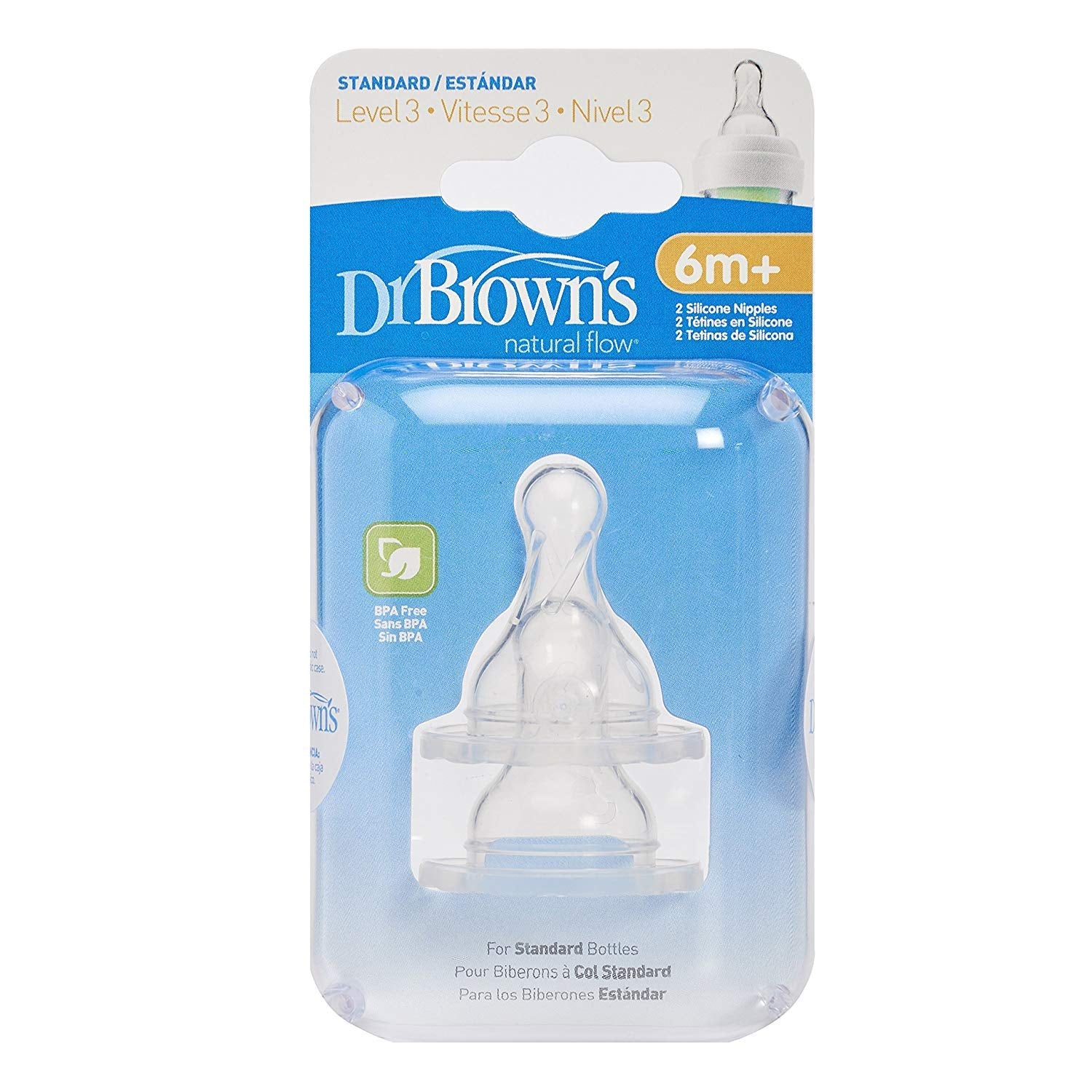 Exclusively compatible with Dr. Brown's Natural Flow Standard bottles for easy replacements.