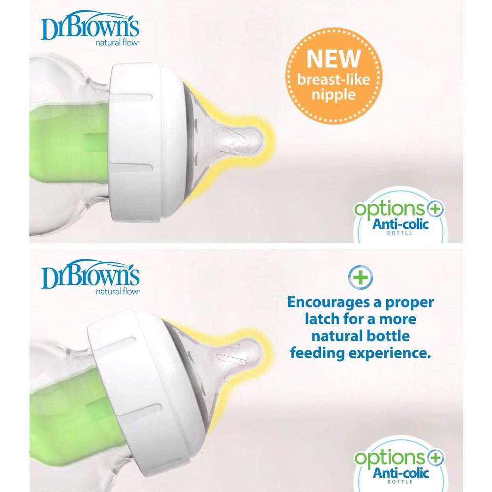 Includes two Dr. Brown's Natural Flow Wide Neck Nipples for feeding options