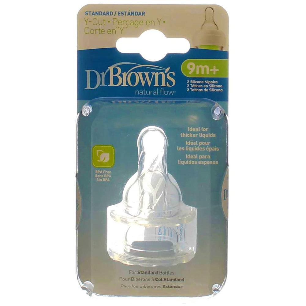 Dr. Brown's 2-pack silicone nipples, convenient hygienic replacement
