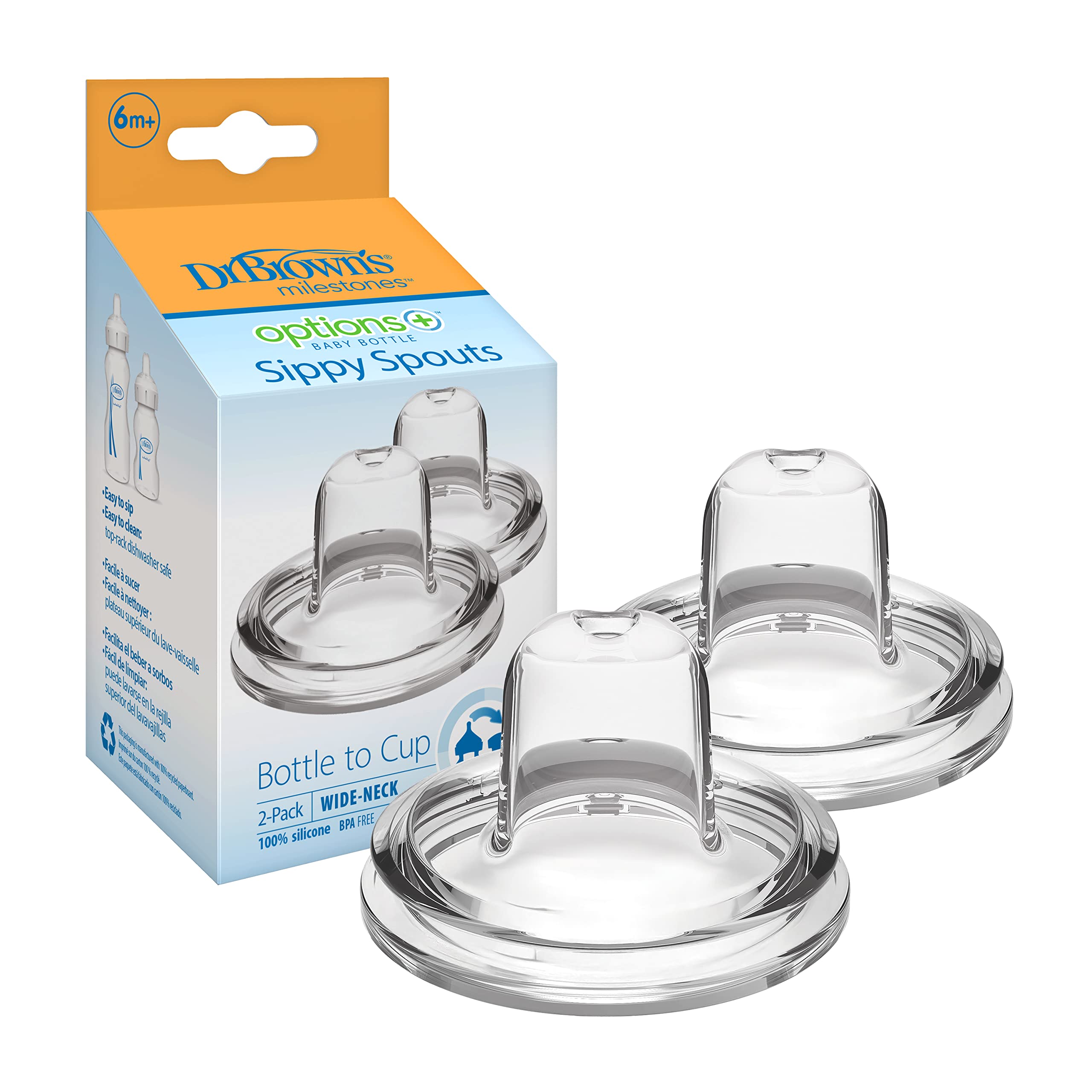 BPA-free materials ensure safe sipping with Dr. Brown's sippy spout