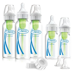 Dr. Brown's Options Narrow clear bottle visible for quick milk level checks.