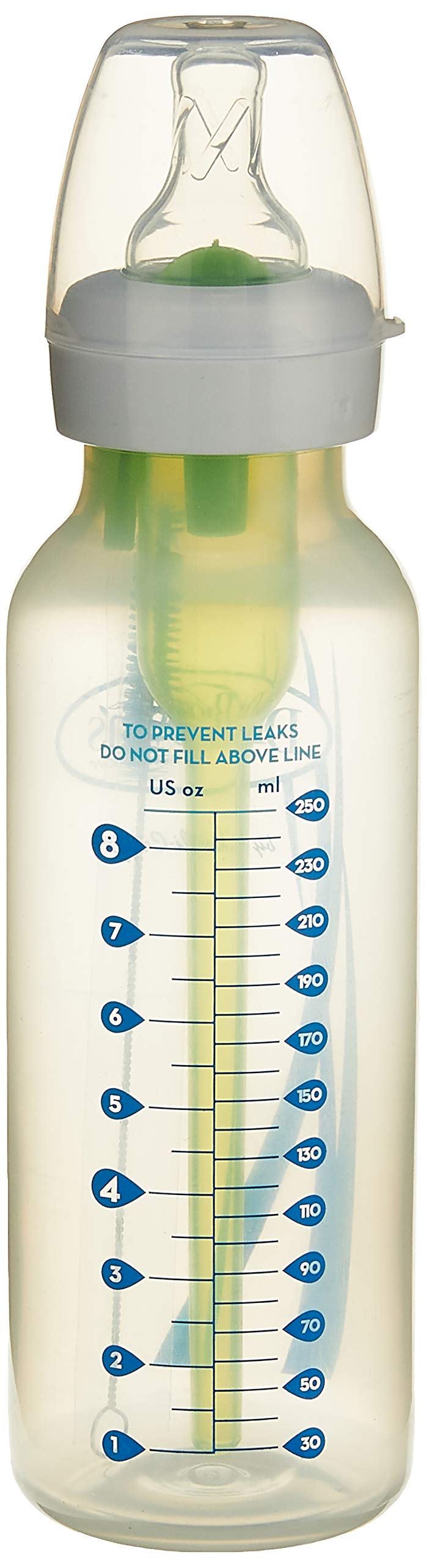 Dr. Brown's bottle profile highlighting compact, easy-to-hold shape for on-the-go feeding.