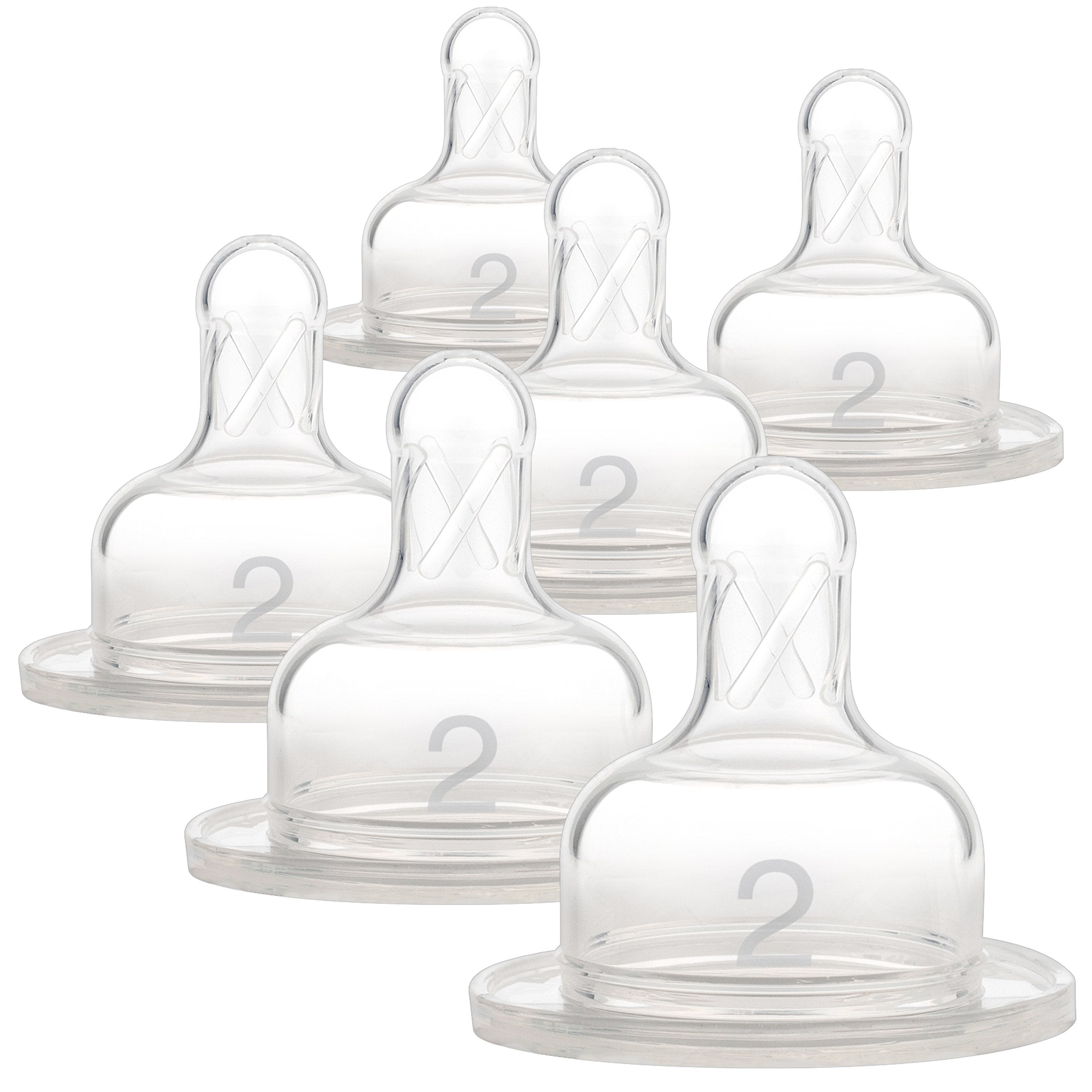 Dr. Brown's Original Wide-Neck Level 2 nipple pack for gradual feeding.