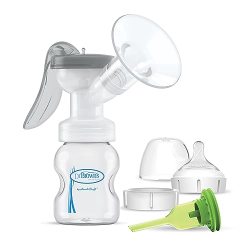 Dr. Brown's manual system is portable for pumping anywhere.