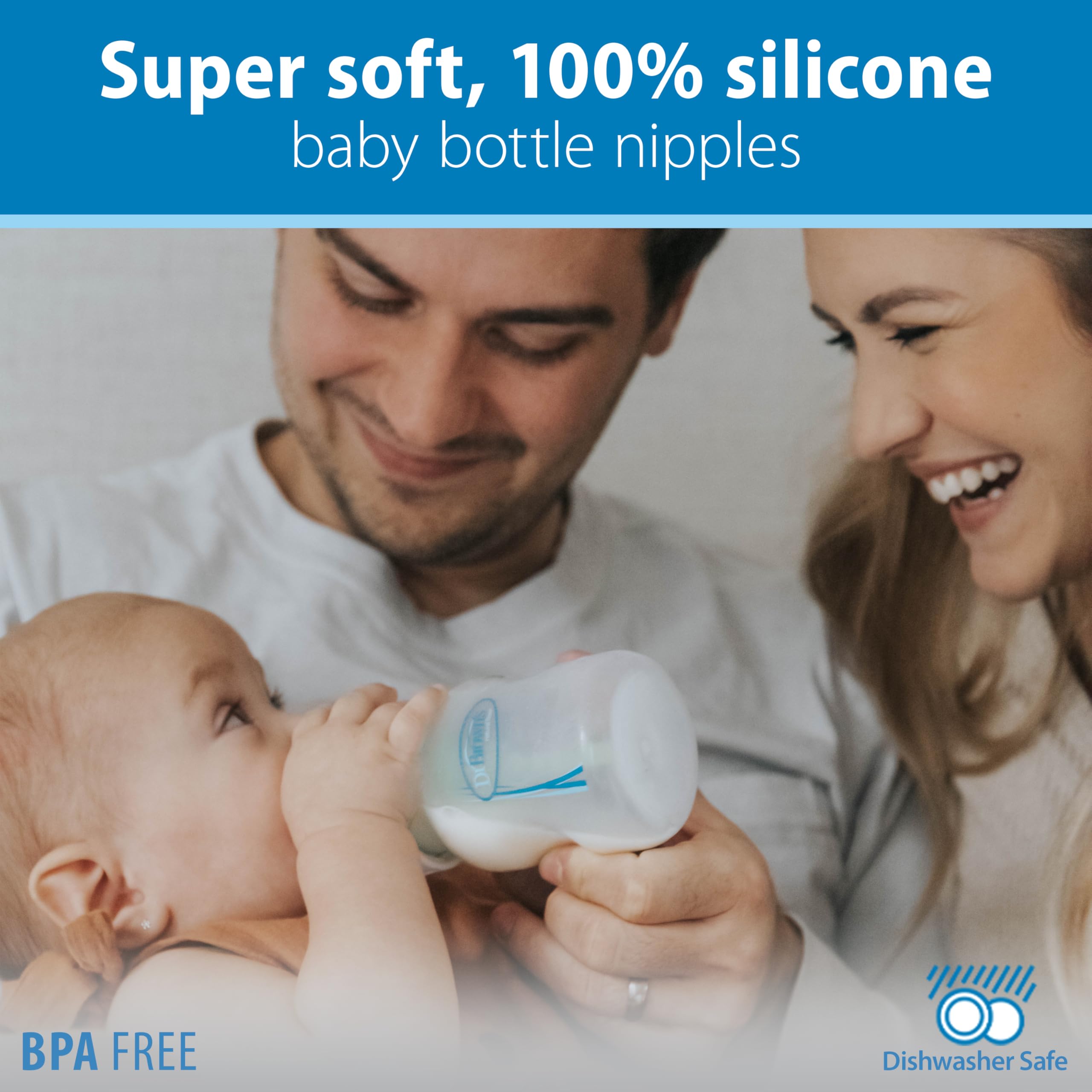 Soft silicone material provides a gentle feeding experience.