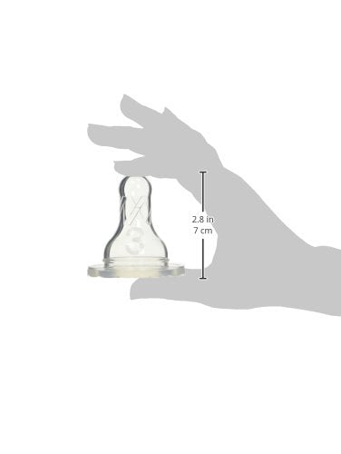Silicone Level-3 nipple designed for Dr. Brown's standard bottles, six-pack, supports steady feeding pace.