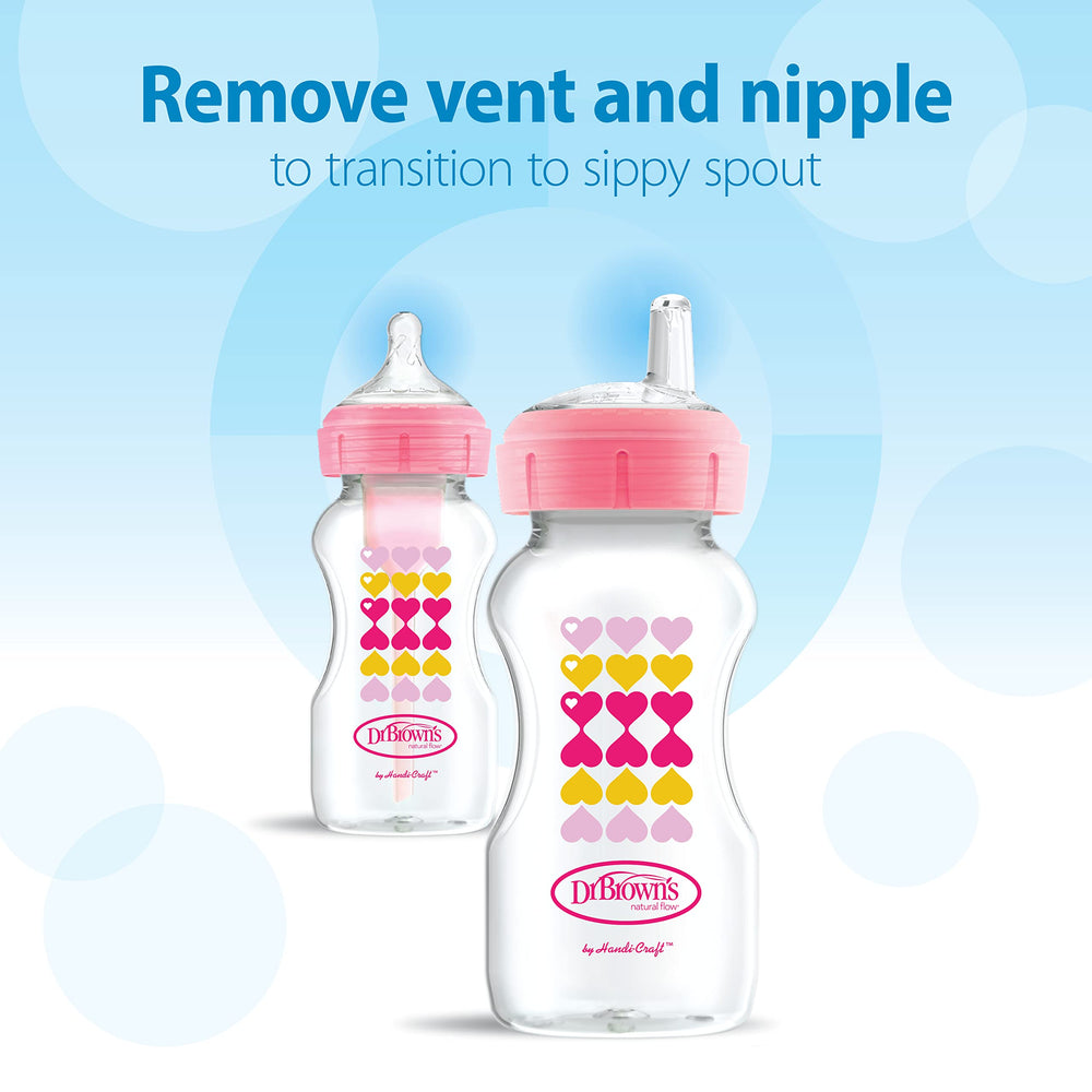 Dr. Brown's soft silicone sippy spout for gentle gum contact.